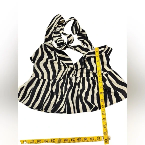 Zara Black and White Zebra Print Blouse - Picture 7 of 10